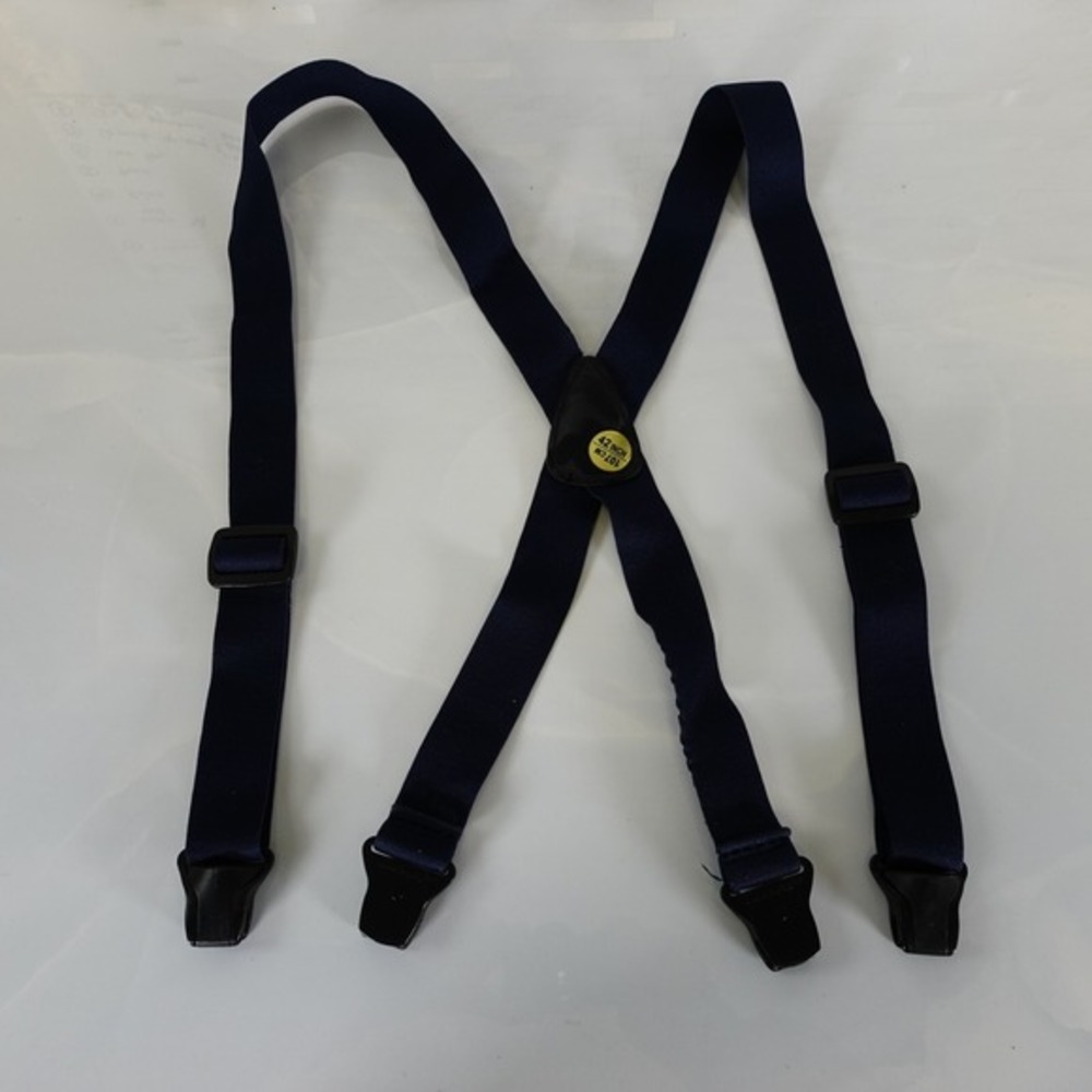 Suspender Mens Blue Navy Clip On Adjustable Strap Stretch Elastic‎ X Back Work
